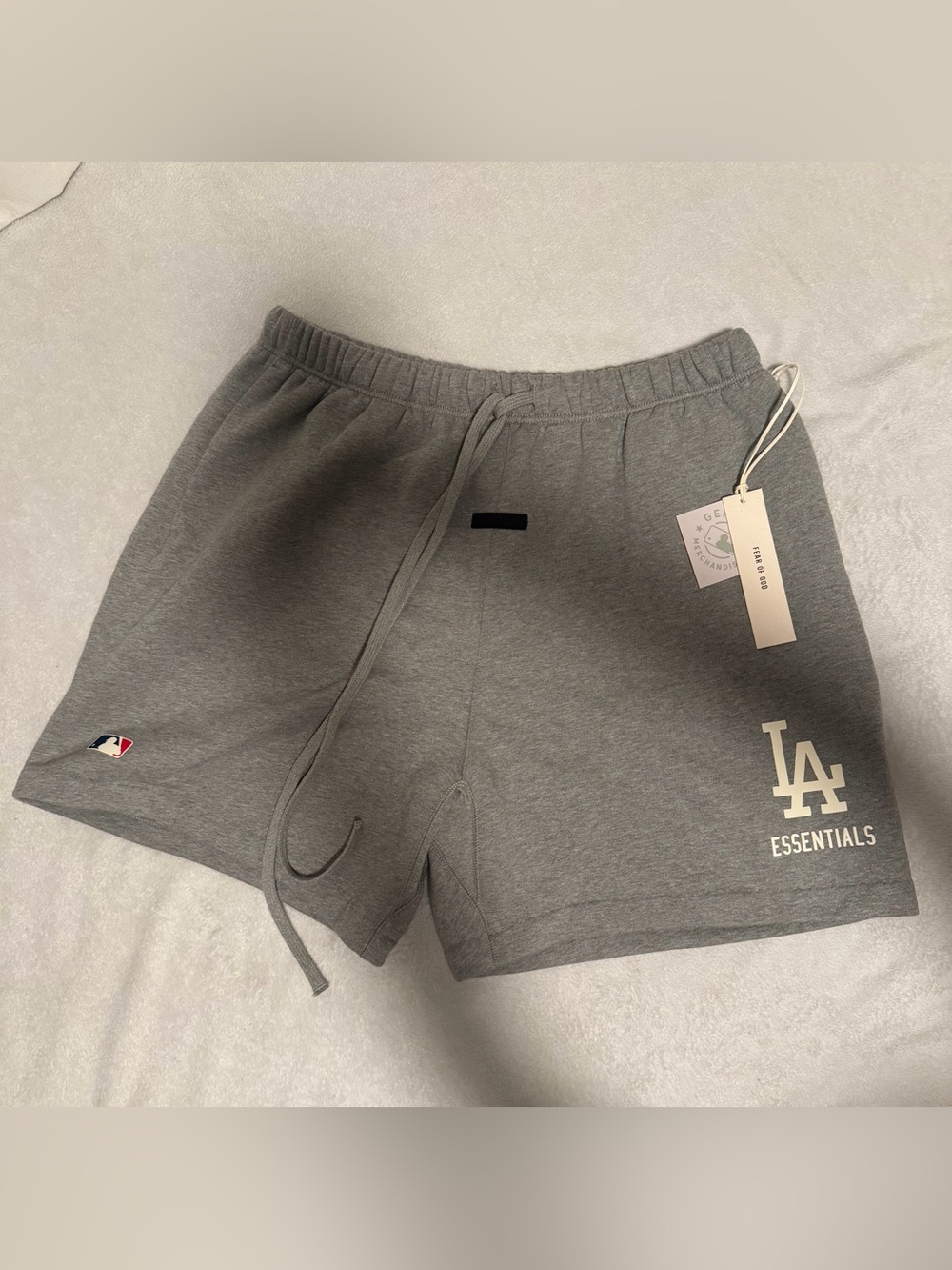 Fear of God Essentials LA Dodgers Grey Sweat Shorts